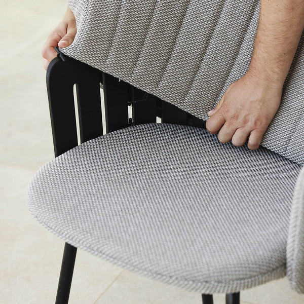 Choice Outdoor Bar Chair - Sled Base - w/ Back and Seat Cushion