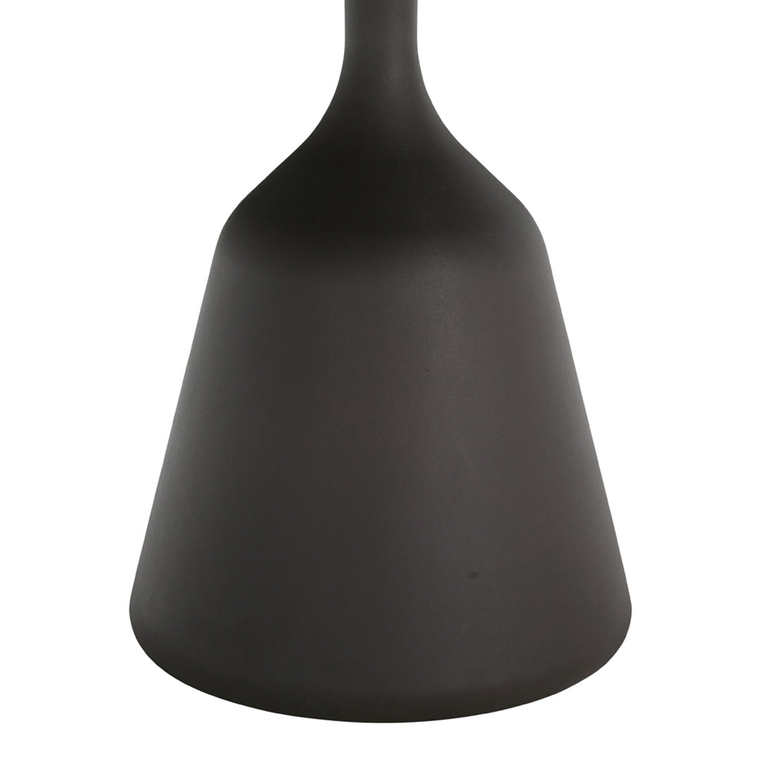 Matte black bell-shaped lamp shade with a smooth, sleek finish. Perfect for modern and minimalist decor.