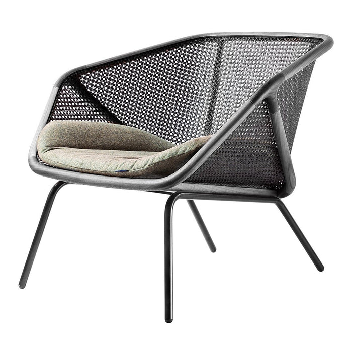 Colony Lounge Armchair - Black Aniline Frame - Seat Upholstered