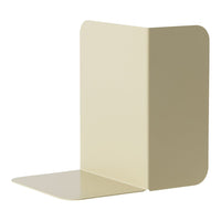 Beige bookend with a smooth, minimalist design and a matte finish, ideal for home or office organization.
