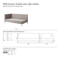 "Beige 2-seater sofa with sleek design, featuring a subtle textured pattern and modern minimalist style."