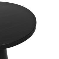 Round black table top with a smooth, matte finish, perfect for modern minimalist decor.