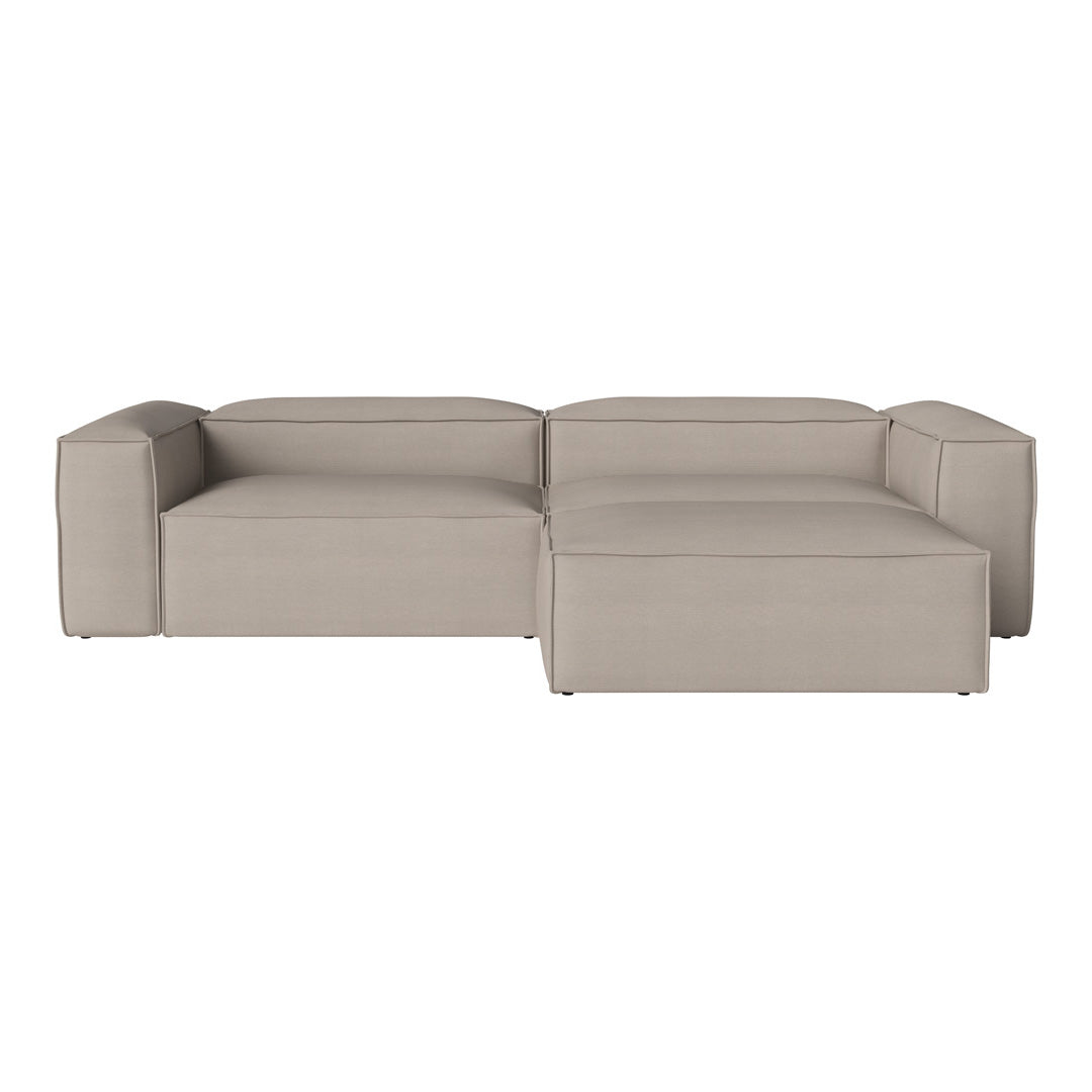 Beige modern sectional sofa with clean lines and no visible patterns, ideal for minimalist decor.