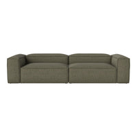 Olive green modern sectional sofa with a textured fabric finish and clean lines, perfect for contemporary decor.
