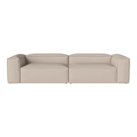 Stylish beige sectional sofa with a sleek, minimalist design and clean lines, perfect for modern decor.