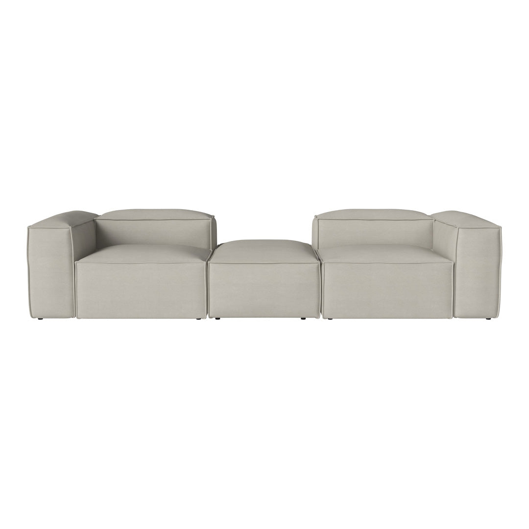 Light gray modular sofa with a sleek, minimalist design and smooth, fabric texture. Perfect for modern interiors.