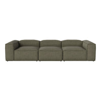 Textured olive green sectional sofa with a modern, minimalist design and clean lines. Ideal for contemporary living spaces.