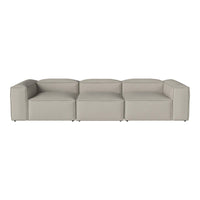 "Contemporary light gray modular sofa with clean lines and a minimalist design."