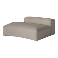 Beige modular sofa with a smooth, minimalist design and subtle textured fabric. Ideal for modern decor.