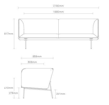 Sleek gray sectional sofa with minimalist design and clean lines, perfect for modern interiors.