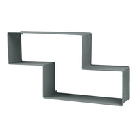 Gray zigzag shelf with a modern, minimalist design and smooth matte finish, perfect for stylish home decor.