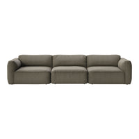 Soft gray modular sofa with clean lines and a textured fabric pattern for stylish living spaces.