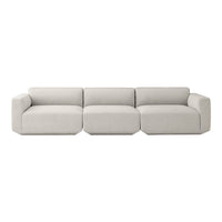 Light gray, modern sectional sofa with smooth, minimalistic design and clean lines. Perfect for contemporary spaces.