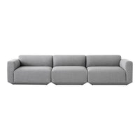 Modern gray sectional sofa with a sleek, minimalist design and clean lines, perfect for contemporary interiors.
