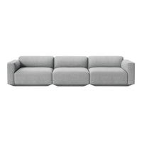 Soft gray modular sofa with clean lines and a minimalist design, perfect for modern living spaces.
