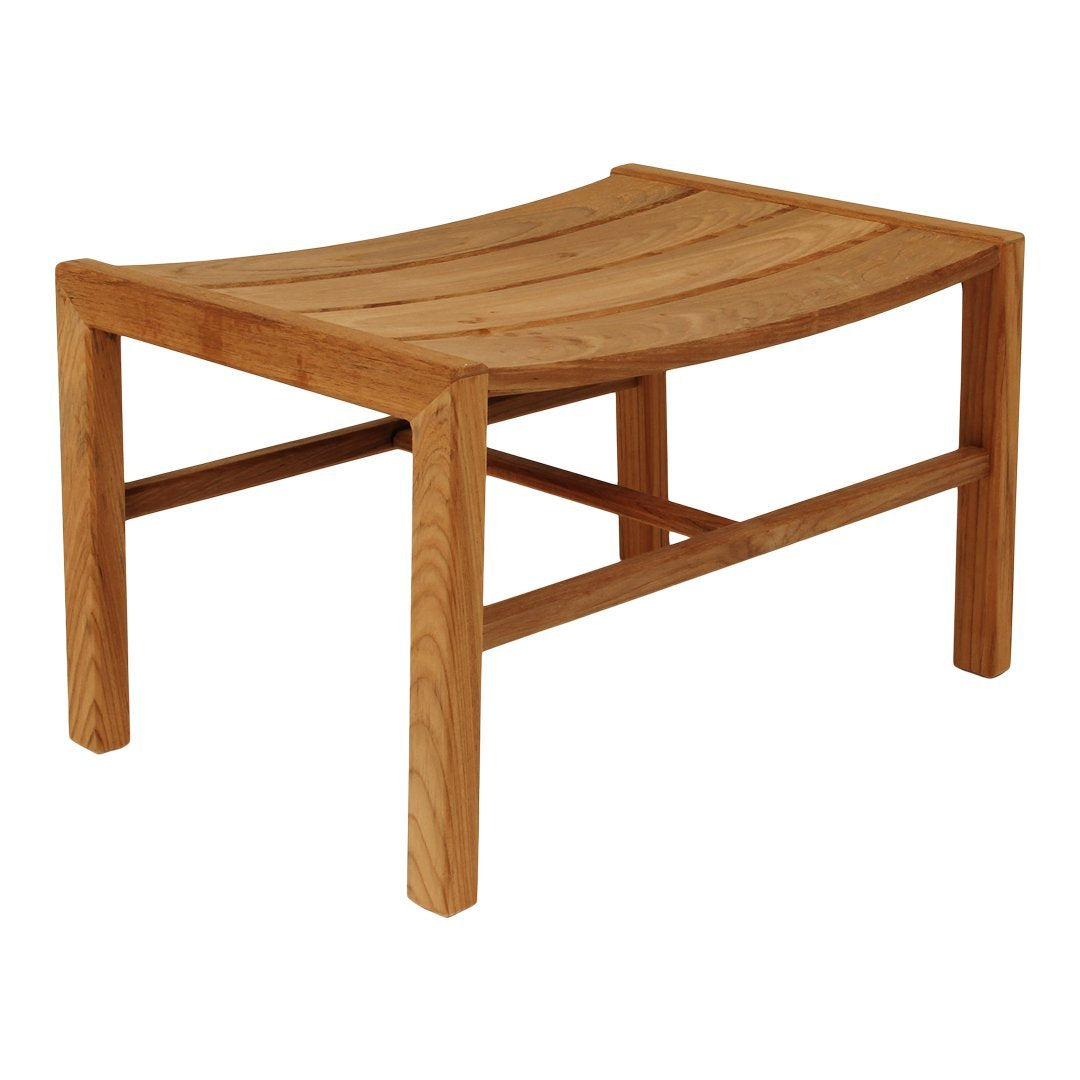 Natural wood tone with smooth curved slats, featuring a minimalist design and sturdy frame. Perfect for any outdoor space.