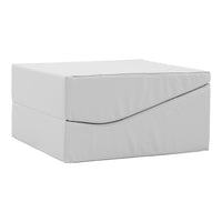 White storage box with a smooth, minimalist design and subtle pleated detail. Perfect for organized spaces.