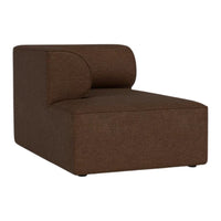 Brown upholstered accent chair with a smooth texture and modern, minimalist design. Perfect for stylish interiors.