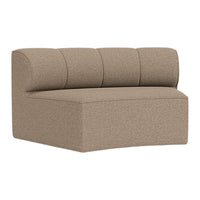 Brown upholstered accent chair with a smooth texture and three rounded back cushions, perfect for modern decor.