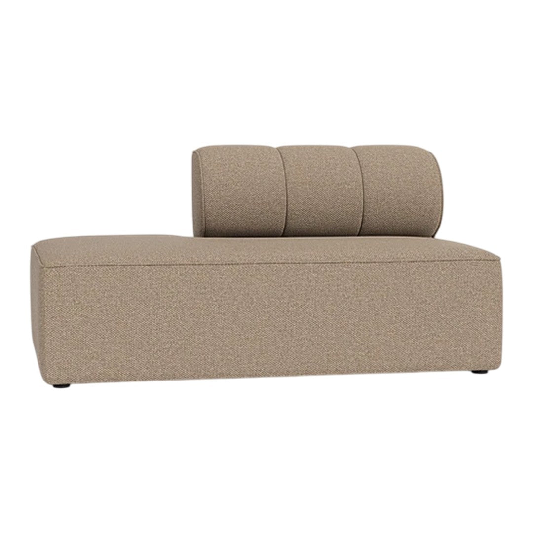 Light beige sofa with a smooth texture and subtle pattern, featuring a stylish round backrest. Perfect for modern decor.
