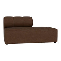 Brown chaise lounge with a smooth, textured fabric and a stylish, modern silhouette. Perfect for any decor.