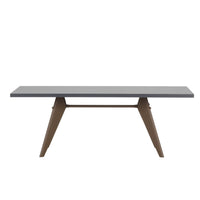 Stylish gray tabletop with wooden legs, featuring a modern design and smooth finish. Perfect for contemporary spaces.