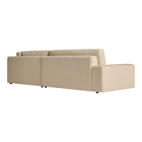 Beige modern sectional sofa with clean lines and no visible patterns, perfect for contemporary living spaces.