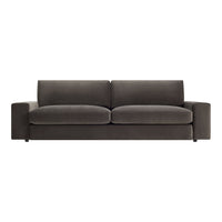 Elegant gray sofa with a sleek, minimalist design and soft upholstery. Perfect for modern living spaces.