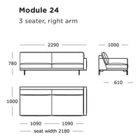 "Sketch of a modern 3-seater sofa with clean lines, minimalist design, and a neutral color palette."