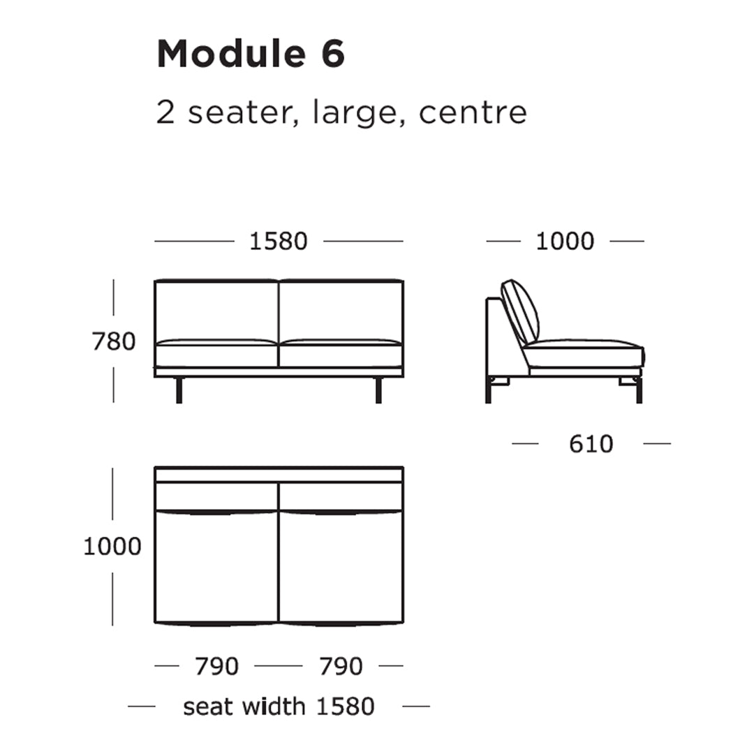 "Minimalist 2-seater sofa design in solid color, featuring clean lines and a modern aesthetic."