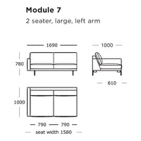 "Stylish two-seater sofa in neutral tones with a sleek, modern design perfect for any living space."