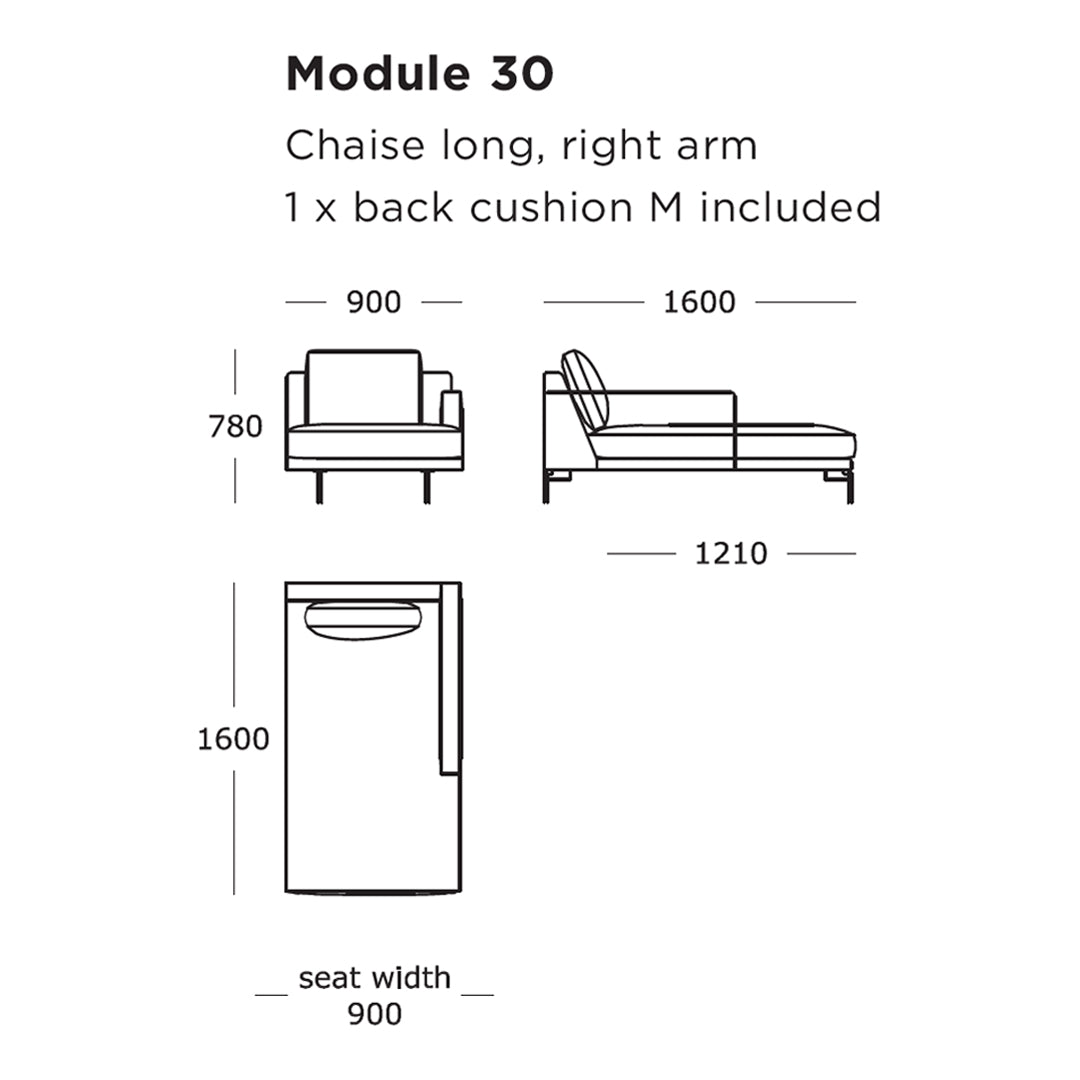 Alt text: "Sleek chaise lounge in neutral tones with modern design; features a simple, clean pattern."