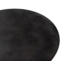 Black round table surface with a smooth, matte finish and subtle texture variations. Ideal for modern decor.