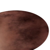 Textured copper oval surface with a rich, warm brown color and subtle gradient patterns. Perfect for stylish decor.