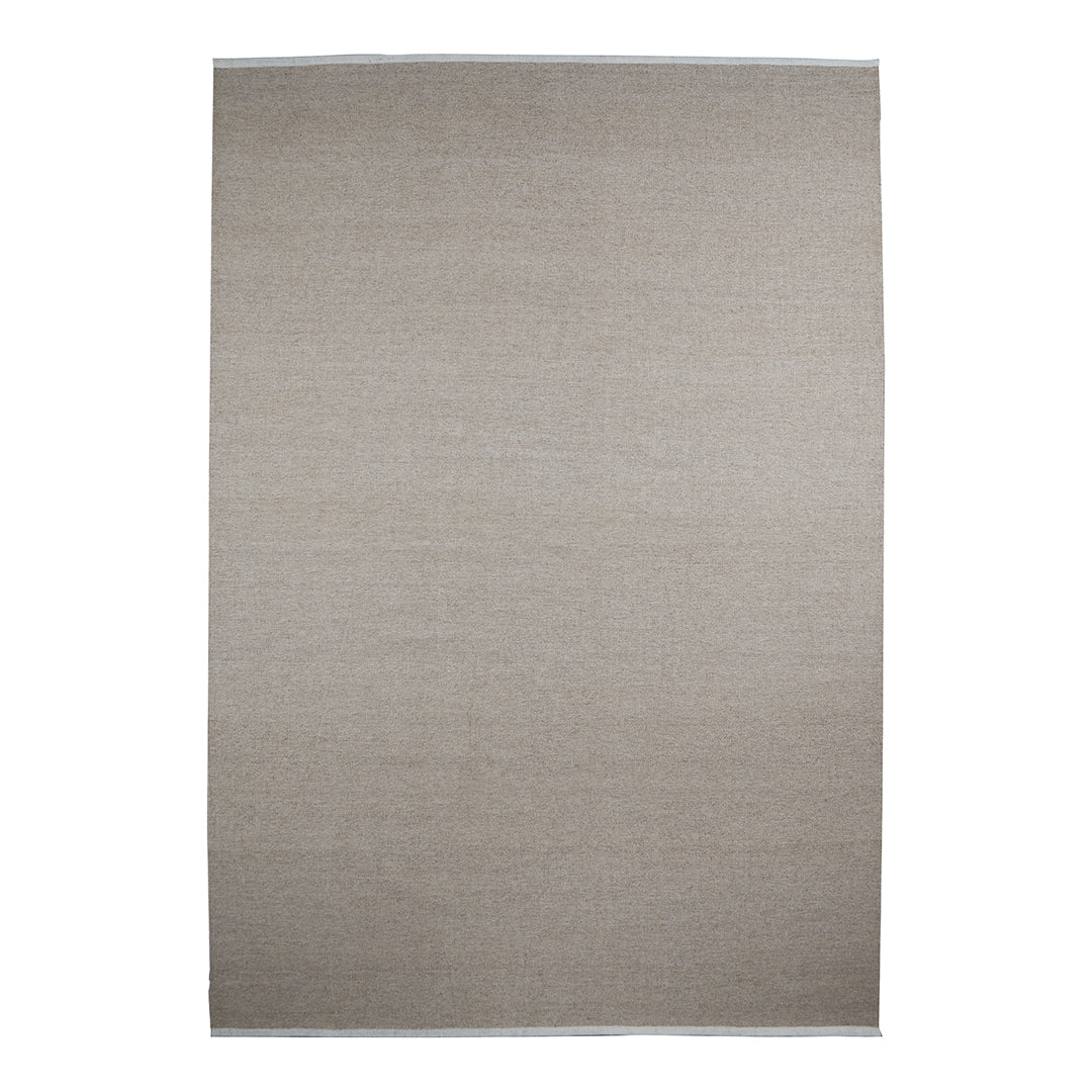 Beige rectangular rug with a subtle, textured pattern for a modern home decor touch.