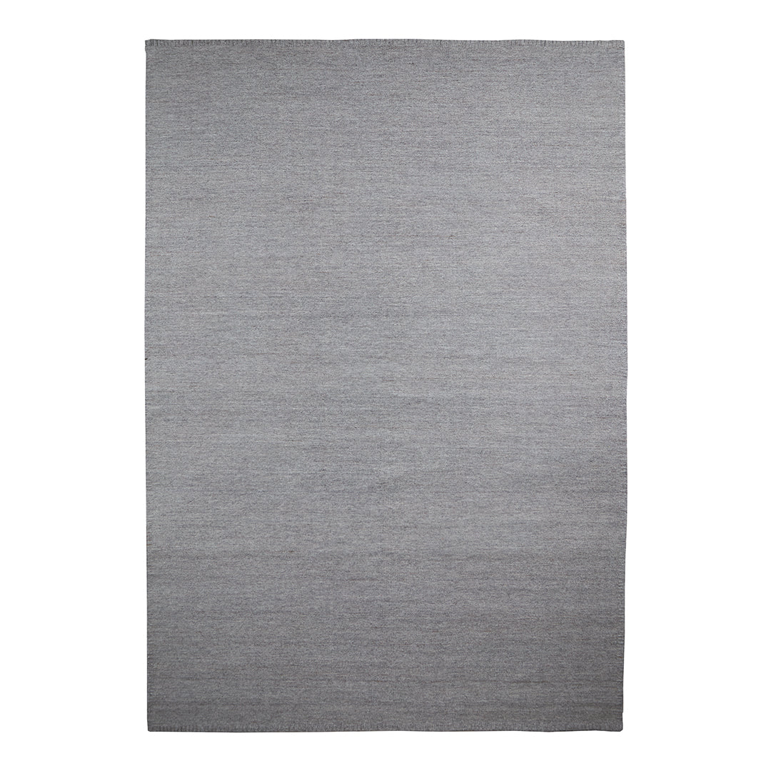 Gray rectangular area rug with a subtle textured pattern, ideal for modern home decor.