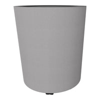 Gray textured waste bin with a sleek, modern design and black interior. Perfect for any contemporary space.