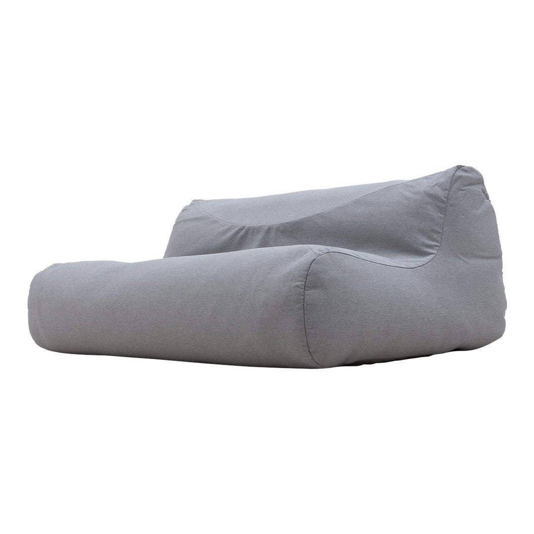 Gray bean bag chair with a smooth, solid fabric design, perfect for casual seating and modern decor.