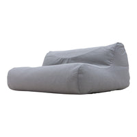 Gray bean bag chair with a smooth, solid fabric design, perfect for casual seating and modern decor.