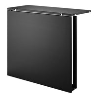 Sleek black folding table with a smooth finish and minimalist design, perfect for modern spaces.