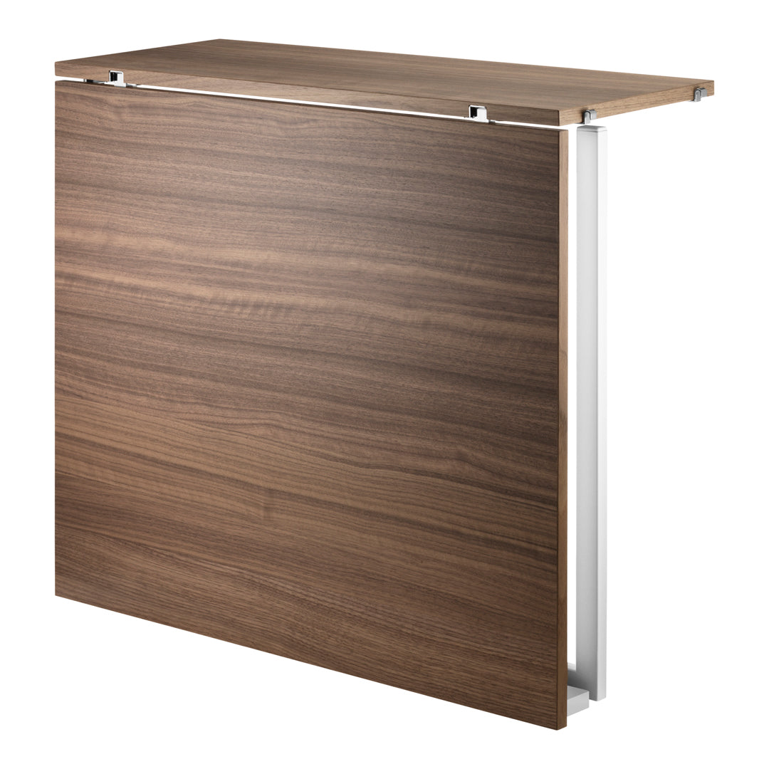 Wood grain pattern in rich brown tones with a sleek silver frame. Modern design suitable for various interiors.