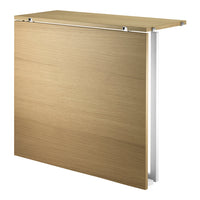 Sleek, light wood grain finish with a smooth, modern design and silver accents, ideal for contemporary spaces.