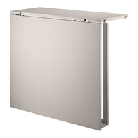 Modern foldable table in sleek silver finish with a smooth, minimalist design. Perfect for stylish small spaces.