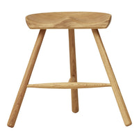 Natural wood stool with a smooth finish and a minimalist design, featuring a light oak color and clean lines.