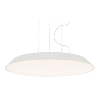 Sleek white pendant light with a smooth, oval shape and soft, diffused illumination for modern decor.