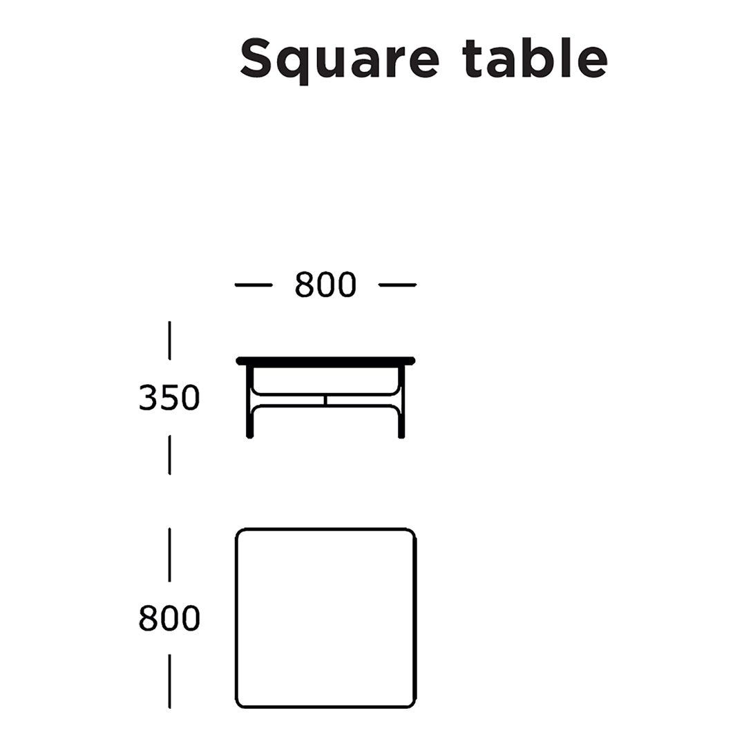 Simple black square table design with clean lines and a minimalist style, perfect for modern interiors.