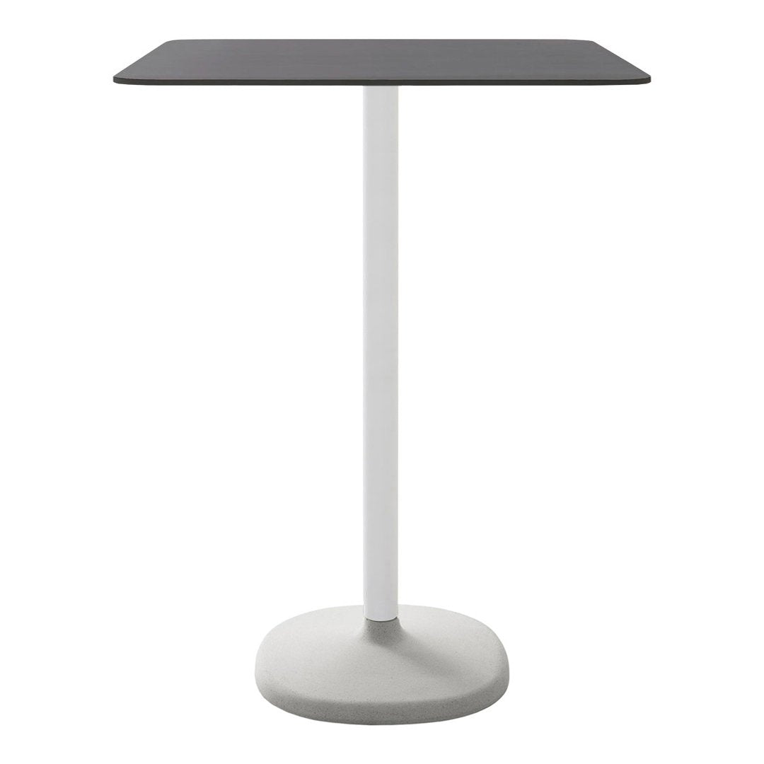 Modern square table with a sleek black top and minimalist white base, perfect for contemporary decor.