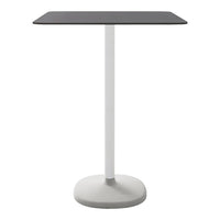 Modern square table with a sleek black top and minimalist white base, perfect for contemporary decor.