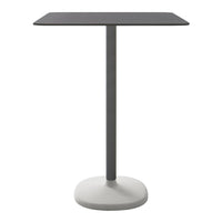 Minimalist black tabletop with a sleek gray base, perfect for modern decor.