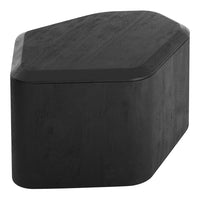 Black geometric storage box with a smooth, matte finish and rounded edges. Elegant modern design for minimalist decor.